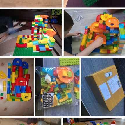 Bouwspeelgoed Set Kinderen | Knikkerbaan Bouwen | Creatieve Bouwstenen | Motorische Ontwikkeling | Educatief Speelgoed 3+ | Inclusief 168 Onderdelen | Duurzaam ABS Plastic | Stimuleert Creativiteit
