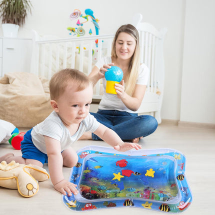 Vandleg speelmat baby | Opblaasbaar Water Speelgoed | Stimulatie nek- en schouderspieren | Hersenontwikkeling ondersteuning | Veilig PVC materiaal | Hand-oog coördinatie bevordering | 66x50 cm