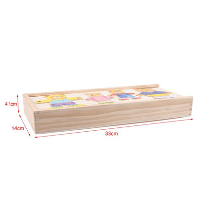 Boris Puzzelset Bøgetræs Beertjes | Creatieve Outfits | Educatief Spel | Houten Puzzelstukjes | Voor Peuters