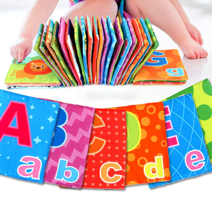 Baby Activiteitenboek | Stimulatie en Ontwikkeling Set | 26 Boeken + Opbergtas | Educatief Speelgoed | 12m+