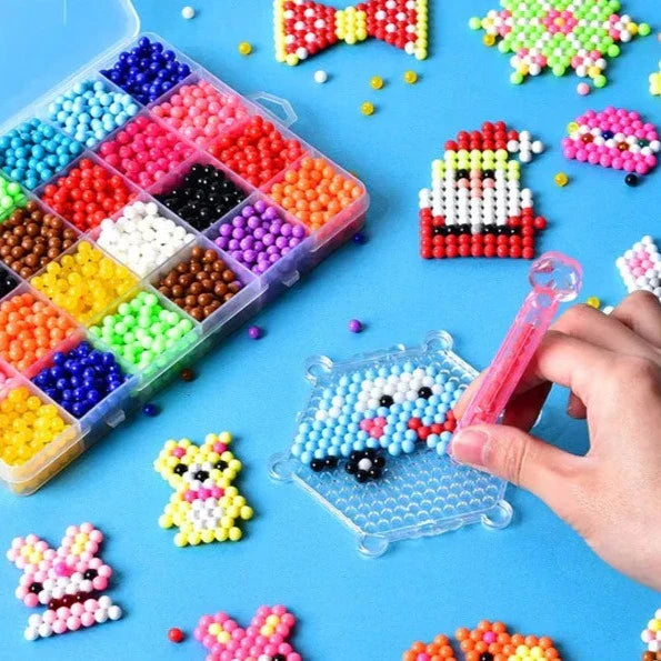 Verschillende Gekleurde Water Beads Kinderen | Creatief Speelgoed | 4800 Kralen | Incl. Accessoires | Bead Kit | Veilig Kunstproject | Herbruikbaar Bord | 24 Kleuren | BPA-vrij | 5mm Diameter