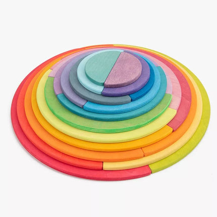 Halfronde Houten Schijven | Creatief Bouwen | Educatief Speelgoed | Duurzaam | Vrij Van Schadelijke Stoffen | Bevordering Technische Vaardigheden | Geschikt Vanaf 3 Jaar | 11 Stuks | Verschillende Kleuren