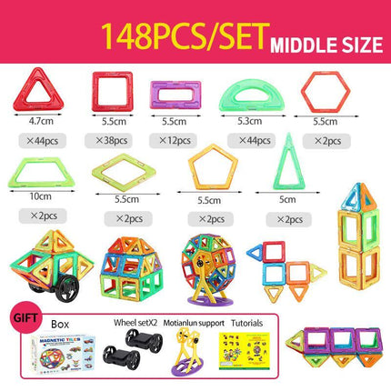 Magnetische constructiespeelset | Educatief speelgoed | Creatieve bouwstenen voor kinderen | 60-148 stuks | Duurzaam en veilig ABS + magnet materiaal | Motorische ontwikkeling | Innovatieve ontwerpen mogelijk