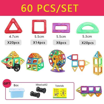 Magnetische constructiespeelset | Educatief speelgoed | Creatieve bouwstenen voor kinderen | 60-148 stuks | Duurzaam en veilig ABS + magnet materiaal | Motorische ontwikkeling | Innovatieve ontwerpen mogelijk