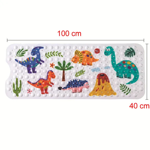 Anti-slip Badmat met Zuignappen | 100x40 cm | Kindvriendelijk en Kleurvol Design | Snel Drogen