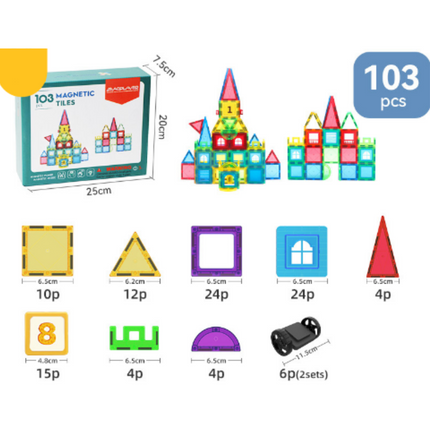 Magnetisch Bouwspeelgoed | Creatieve Breinontwikkeling | Sterke Kleuren | ABS Plastic Constructiesets
