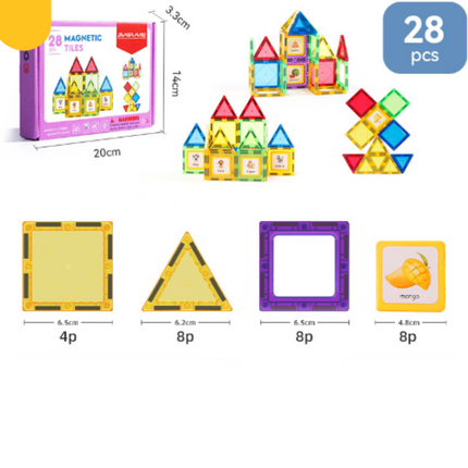 Magnetisch Bouwspeelgoed | Creatieve Breinontwikkeling | Sterke Kleuren | ABS Plastic Constructiesets