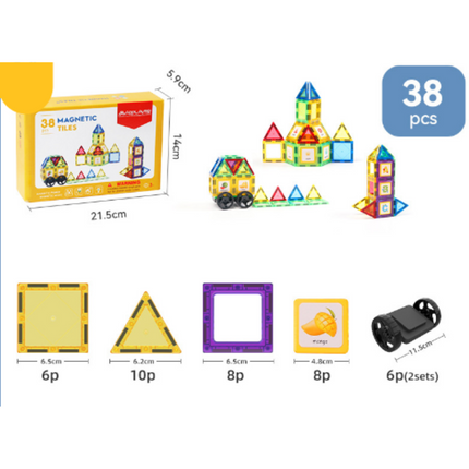Magnetisch Bouwspeelgoed | Creatieve Breinontwikkeling | Sterke Kleuren | ABS Plastic Constructiesets