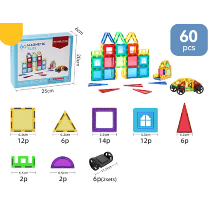 Magnetisch Bouwspeelgoed | Creatieve Breinontwikkeling | Sterke Kleuren | ABS Plastic Constructiesets