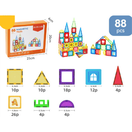 Magnetisch Bouwspeelgoed | Creatieve Breinontwikkeling | Sterke Kleuren | ABS Plastic Constructiesets