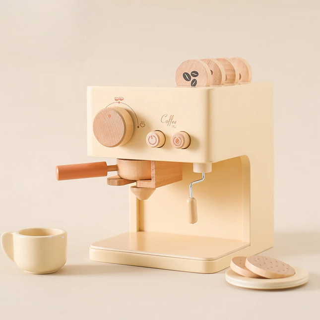 Houten Speelgoed Espressomachine Set | Kinderspeelgoed Café | Duurzaam Hout | Compact Ontwerp | Realistische Details | Educatief Fantasiespel