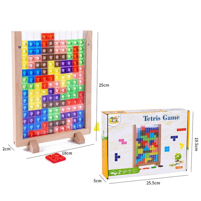 3D Tetris Puzzel | Houten Bouwspeelgoed Kinderen | Educatief & Milieuvriendelijk | Voor Ontwikkeling & Familieplezier