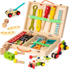 Houten Gereedschapskist voor Kinderen | Duurzaam en Veilige Speelgoedset | Creativiteit en Leren | Spelenderwijs Ontwikkelen | Milieuvriendelijk Materiaal | Inclusief Opbergkist met Handvat