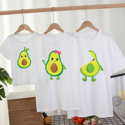 Mini Mode | Avocado Print T-Shirt | Unisex | Zachte Katoen | Beschikbaar voor Baby's, Kinderen en Volwassenen | Comfortabel en Luchtig | Wit | Humoristisch Design | Perfect voor Familie Twinning