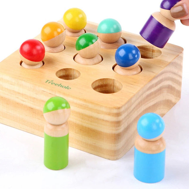 Educatief Houten Sorteerspel | Peuterspeelgoed 2-3 Jaar | Kleuren en Vormen Herkenning | Motorische Ontwikkeling | Veilig Houtmateriaal | Kindvriendelijk Montessori Leerzaam Speelgoed