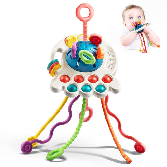 UfoToy Kinderontwikkeling | Ontwikkelingssensorisch Spel | Veilig Baby Bijtspeelgoed | Felle Kleuren