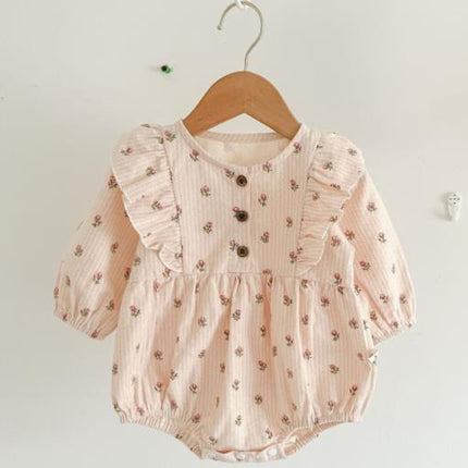 Baby Romper | Lang Mouw | Meisje | Zacht Katoen | Ademend Comfort | Verstelbare Sluiting | Casual Speelstijl
