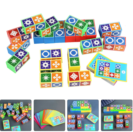 CubeGame | Educatief Blokken Spel | Ontwikkel Memory & Coördinatie | Kleurrijke Patronen | Stressverlagend | Geschikt vanaf 3 Jaar