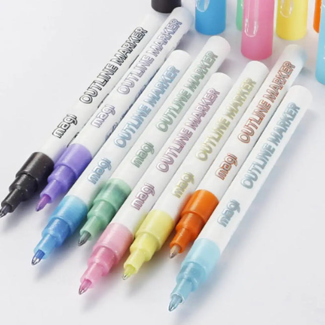 FluoroSketch Stiften | Fluorescerende Kleuren | Doodling & Notities | Milieuvriendelijke Inkt | 8 Stuks