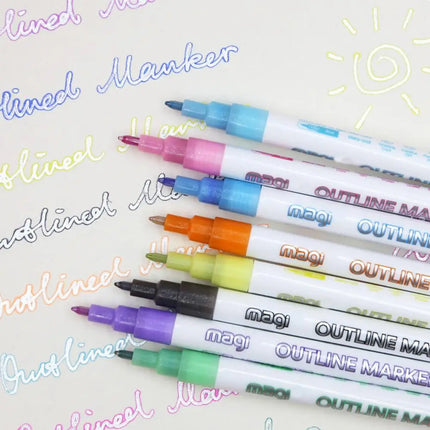 FluoroSketch Stiften | Fluorescerende Kleuren | Doodling & Notities | Milieuvriendelijke Inkt | 8 Stuks