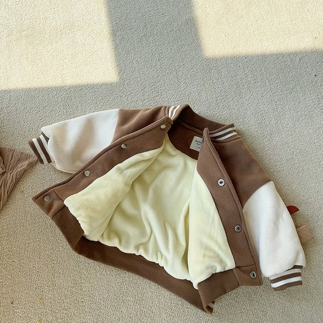 Peuter Winterjas | Ribfluweel | Unisex | Warm Fleece Voering | Baseball Stijl | Snel Sluitbare Drukknoop | Ribgebreide Manchetten & Kraag | Bescherming & Comfort | Verkrijgbaar in Meerdere Maten