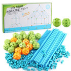 Tenten Bouwset Kinderen | Creatief Speelgoed | Educatief Constructiespeelgoed | Basisvaardigheden STEAM | Binnen/Buiten Gebruik | Veilig Materiaal | 3+ Jaar | Inclusief Connectors & Stokken