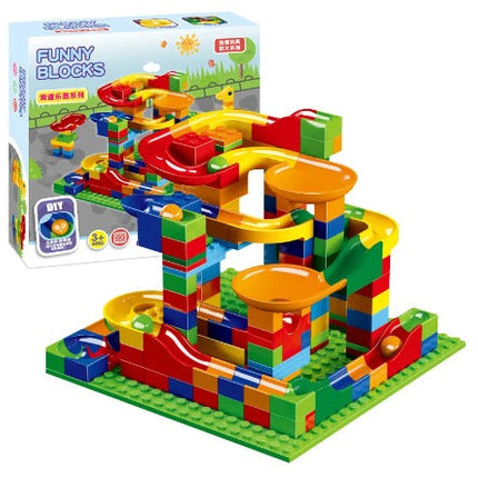 Bouwspeelgoed Set Kinderen | Knikkerbaan Bouwen | Creatieve Bouwstenen | Motorische Ontwikkeling | Educatief Speelgoed 3+ | Inclusief 168 Onderdelen | Duurzaam ABS Plastic | Stimuleert Creativiteit