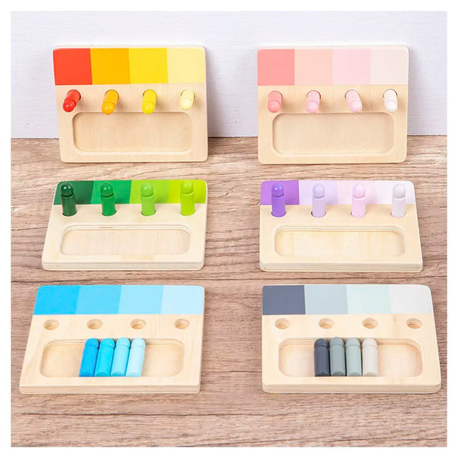 Houten Leerbord Kinderen | Kleurrijk Montessori Educatief Speelgoed | Ontwikkeling Kleuren & Motoriek