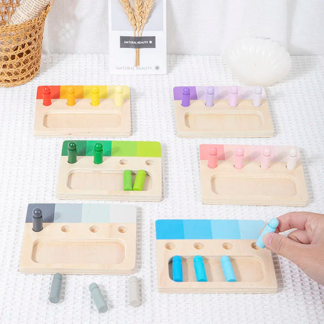Houten Leerbord Kinderen | Kleurrijk Montessori Educatief Speelgoed | Ontwikkeling Kleuren & Motoriek