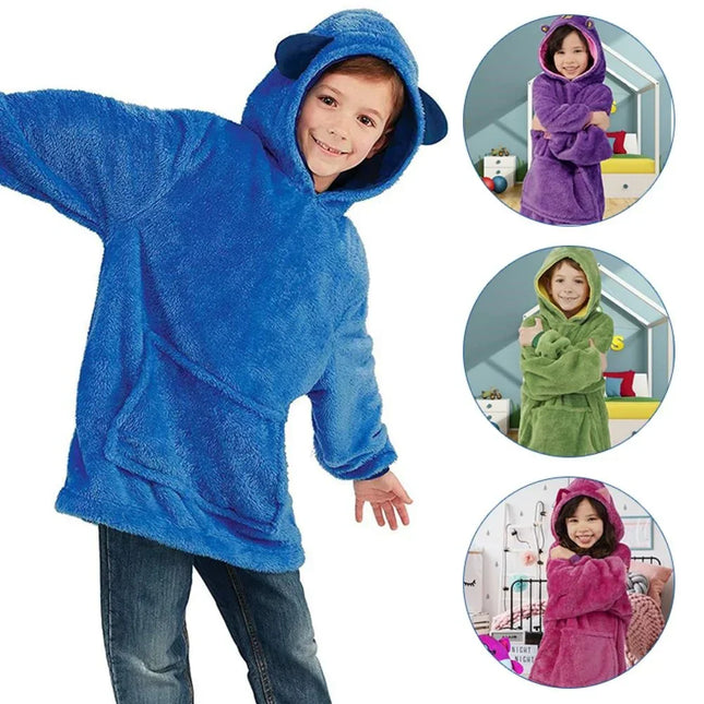 Kinder Knuffelhoodie | Warme Overmaatse Hoodie & Knuffelspeelgoed | Dierendesign | Multifunctioneel