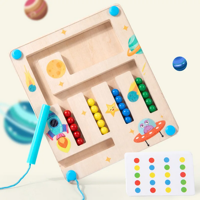Magnetisch Kleurenavontuur | Educatief Houten Spel | Kleuren Matchen met Magnetische Ballen | Motoriek & Logica Verbeteren | Samenwerken & Probleemoplossend Denken Voeden