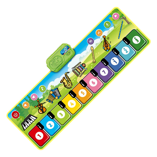 Interactieve Dansmat Voor Kinderen | Klavermat Met Geluidseffecten | Muzikale Speelervaring | Verbeter Motorische Vaardigheden | Slijtvaste En Vouwbare Mat | Kleurrijke Klavertangenten 36x110cm