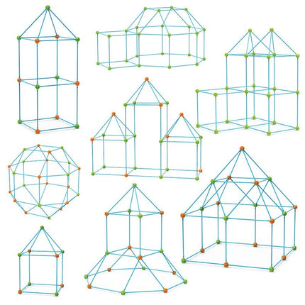 Tenten Bouwset Kinderen | Creatief Speelgoed | Educatief Constructiespeelgoed | Basisvaardigheden STEAM | Binnen/Buiten Gebruik | Veilig Materiaal | 3+ Jaar | Inclusief Connectors & Stokken