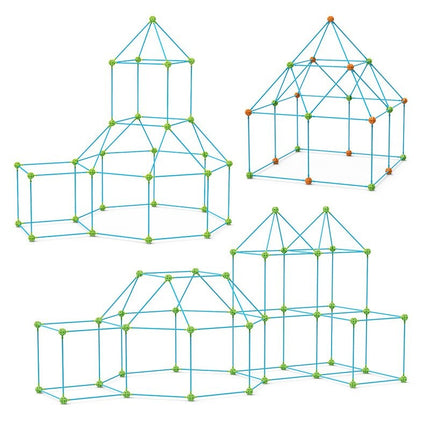 Tenten Bouwset Kinderen | Creatief Speelgoed | Educatief Constructiespeelgoed | Basisvaardigheden STEAM | Binnen/Buiten Gebruik | Veilig Materiaal | 3+ Jaar | Inclusief Connectors & Stokken