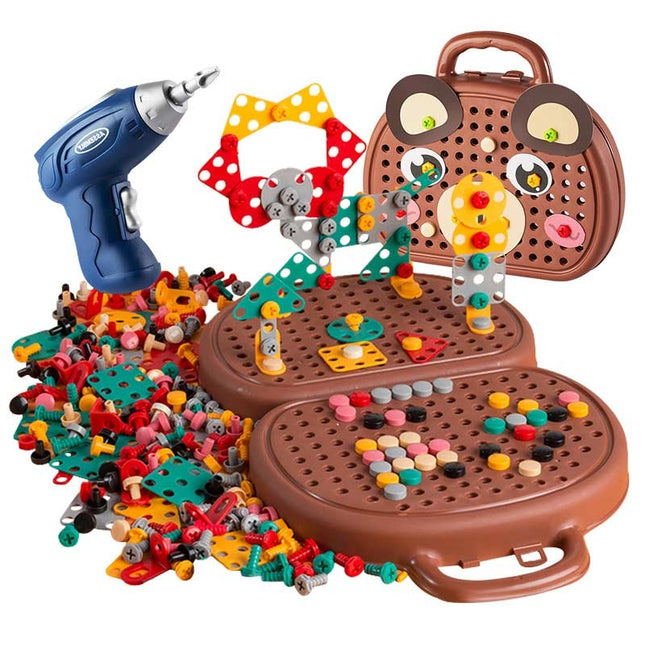 Kinderset Elektrisch Bouwen | Creatief Bouwspeelgoed Jongens Meisjes | Inclusief Bormachine | BPA-vrij | Leeftijd 5+