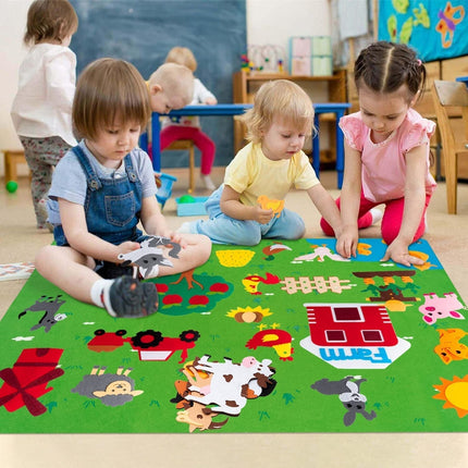 Educatief Speelbord | Filtmateriaal Speelgoed | 75x105 cm | Inclusief 30-50 Stickers | Herbruikbaar