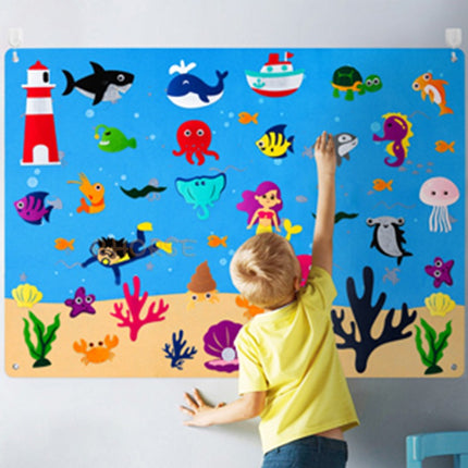 Educatief Speelbord | Filtmateriaal Speelgoed | 75x105 cm | Inclusief 30-50 Stickers | Herbruikbaar