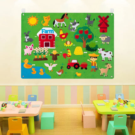 Educatief Speelbord | Filtmateriaal Speelgoed | 75x105 cm | Inclusief 30-50 Stickers | Herbruikbaar