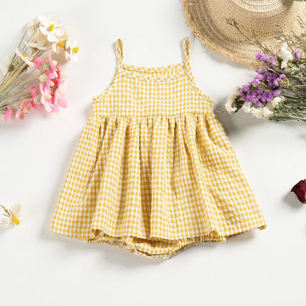 Baby Romper Zomer | Zachte Katoenen Babyjurk | Comfortabele Speelpak | Ademend | Dagelijks en Feestelijk | Gemakkelijk Wasbaar | 100% Katoen | Maat 0-18 Maanden