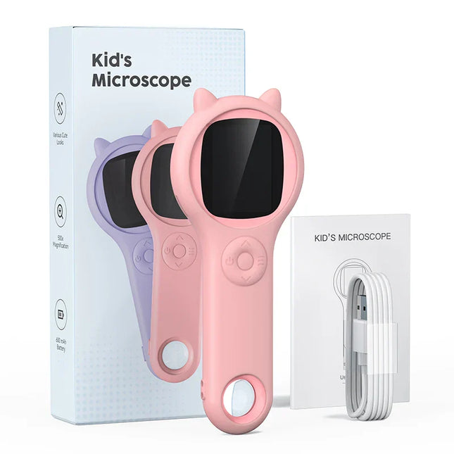 Kinder Microscoop Met Scherm | 500x Vergroting | LED-Verlichting | Duurzaam & Compact | IPS Display