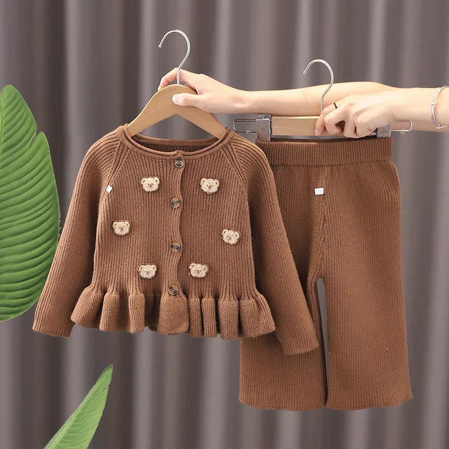 Baby Winterset | Tweedelig Outfit | Warme Trui en Broek | Björnenprint | Comfortabel en Zacht | Wasbaar