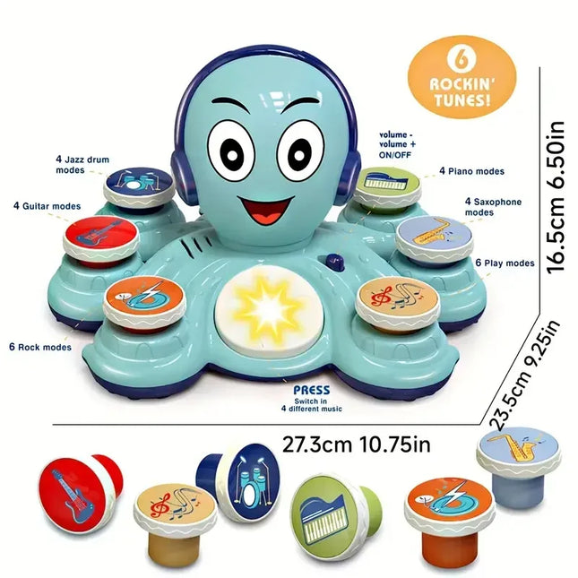 Interactieve Muzikale Octopus | Educatief Speelgoed | Kleurrijke Melodiën Voor Kinderen | Dans & Ritme | Duurzaam ABS-Plastic | Motoriek & Zintuigen | Geschikt Voor Peuters | Makkelijk Hanteerbaar