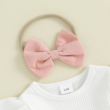 Baby Peuter Kleding Set | Rib Top & Fluwelen Rokje | Inclusief Hoofdband | Zacht & Comfortabel | Meerdere Maten 0-8 Jaar