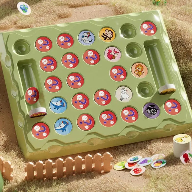 Geheugenspel Dieren | Educatief Speelgoed Kinderen | Leerspel Logisch Denken | Compact Reisspel | Duurzaam ABS Materiaal | Verbeter Concentratie | Geschikt Voor Thuis en Onderweg | Leuk Cadeau Idee