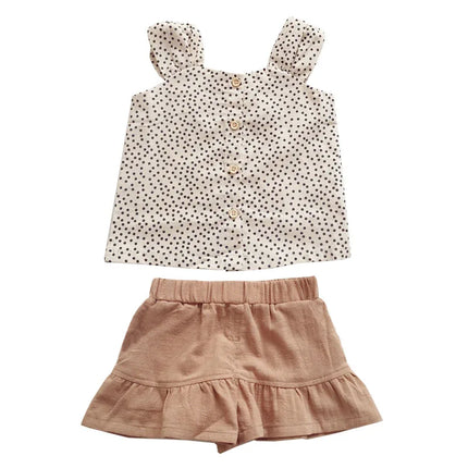 Mini Mode Meisjesset | Zomer Collectie | Katoen | Kleurrijke Outfit | Comfortabele Stijl | AdemendPremium | 100% Katoen | Tuinspelletjes & Zonnige Dagen | Duurzaam & Onderhoudsvriendelijk