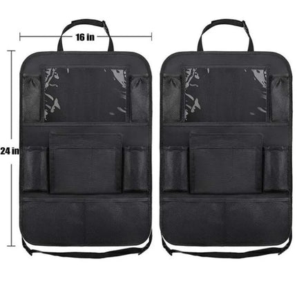 Auto Organizer voor Bumper Bescherming | Rugleuning Organizer Kinderen | Opbergtassen | Snelle Installatie | Duurzaam Materiaal | Universele Pasvorm | Praktische Tablet en Flessenhouder voor Auto's