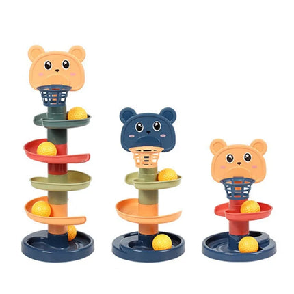 Kinder Speelset Slide & Stapel | Kleurrijke Glijbanen & Balspel | Baby & Peuter Speelgoed | Motorieke Ontwikkeling | Veilig & Duurzaam Design | Geschikt voor Kinderen 0-3 Jaar | Eenvoudig te Monteren