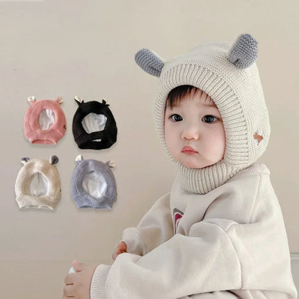 Warme Baby Balaclava | Zachte Wintermuts | Hoofd- en Oorbescherming | Neutrale Stijl | Makkelijk Aan- en Uit te Doen | Voor Buitenspelen | Geschikt voor 6-24 Maanden | Met Charmante Oortjes