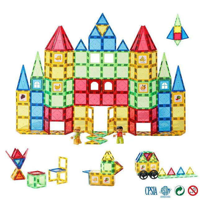 Magnetisch Bouwspeelgoed | Creatieve Breinontwikkeling | Sterke Kleuren | ABS Plastic Constructiesets
