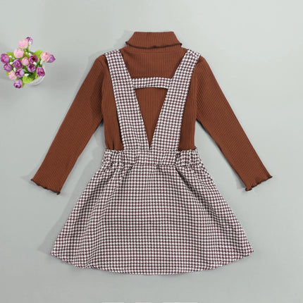Kinderkleding Set | Rolkraag Trui & Geruite Rok | Onderhoudsvriendelijke Katoen | Meisjes 2-6 Jaar